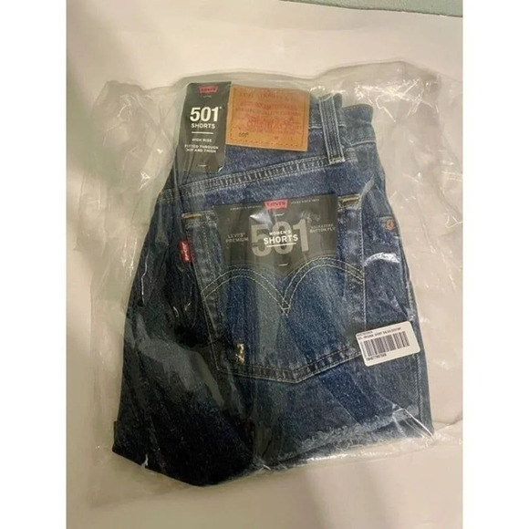 LEVI'S 501® ORIGINAL FIT HIGH RISE WOMEN'S SHORTS 24 Salsa Destiny DARK WASH - Picture 5 of 9